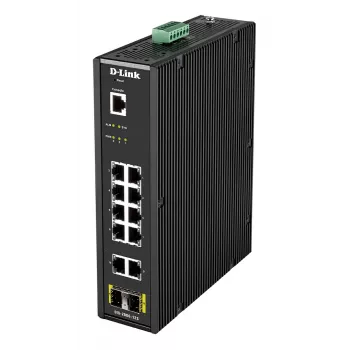 D-Link DIS-200G-12PS 12 prievadų pramoninis valdomas sluoksnis 2 jungiklis su 10 x 1GBaseT(X) ir 2 x SFP