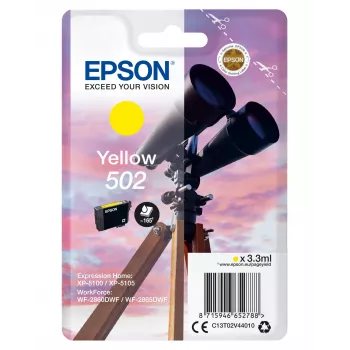 Epson 502 geltonas kasetė, standartinė talpa, originalus rašalas