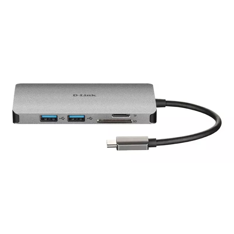 D-Link 8 viename USB-C centras su HDMI / Ethernet / kortelių skaitytuvu / Power Delivery