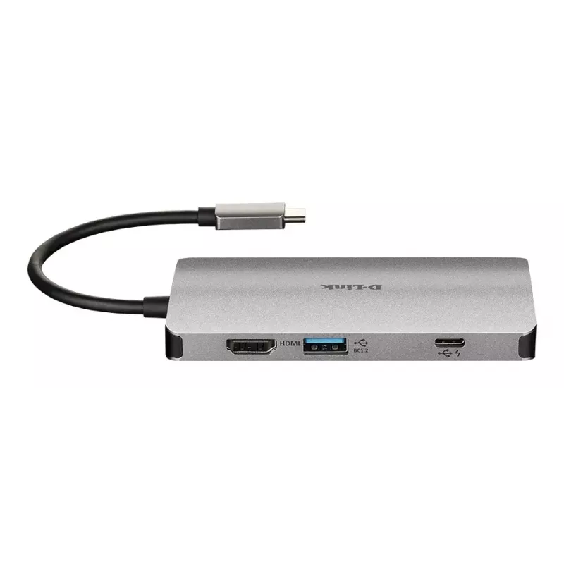 D-Link 8 viename USB-C centras su HDMI / Ethernet / kortelių skaitytuvu / Power Delivery