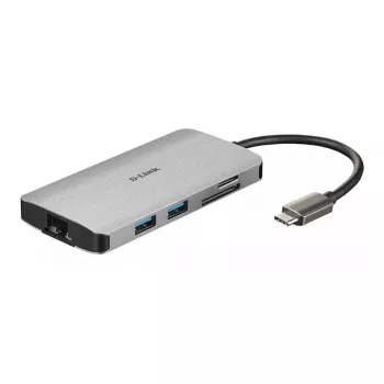 D-Link 8 viename USB-C centras su HDMI / Ethernet / kortelių skaitytuvu / Power Delivery