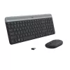 LOGITECH MK470 belaidė klaviatūra ir pelė – kompaktiškas rinkinys (grafitas, AZERTY belgų išdėstymas)