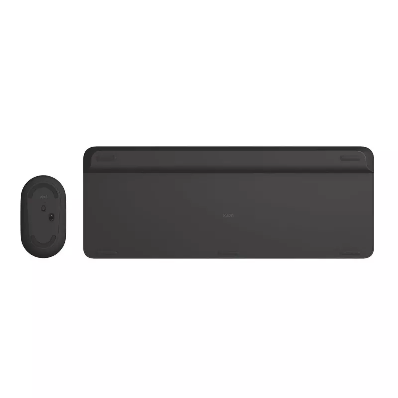 LOGITECH MK470 belaidė klaviatūra ir pelė – kompaktiškas rinkinys (grafitas, AZERTY belgų išdėstymas)