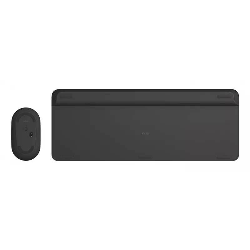 LOGITECH MK470 belaidė klaviatūra ir pelė – kompaktiškas rinkinys (grafitas, AZERTY belgų išdėstymas)