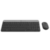LOGITECH MK470 belaidė klaviatūra ir pelė – kompaktiškas rinkinys (grafitas, AZERTY belgų išdėstymas)