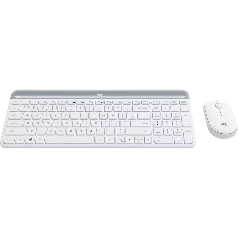 LOGITECH MK470 belaidė klaviatūra ir pelė, šviesiai pilka, QWERTZ Vokietijos išdėstymas