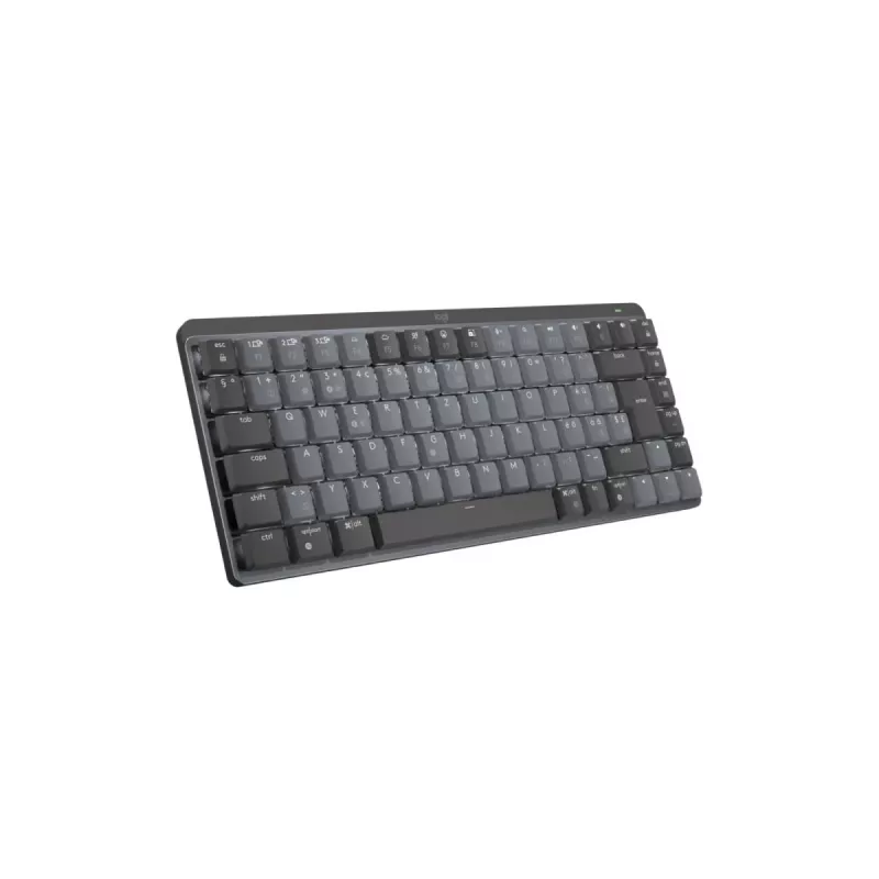 LOGITECH MX Mechanical Mini belaidė apšviesta klaviatūra – grafito spalva, lietimui jautrūs tylūs mygtukai, QWERTZ Suisse