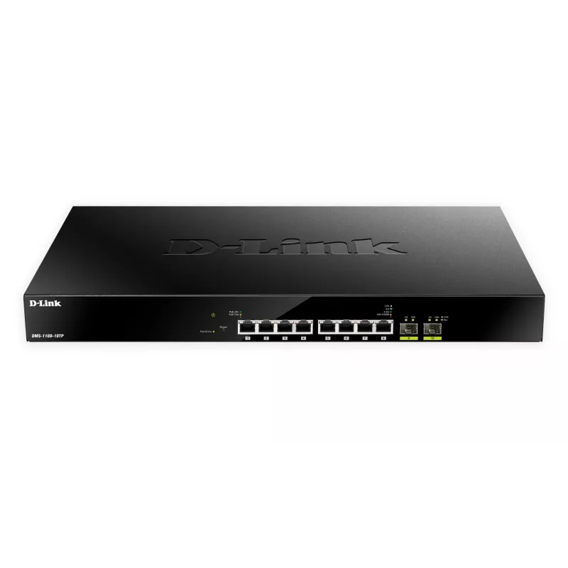 D-Link 10 prievadų Multi-Gigabit PoE+ išmanusis valdomas jungiklis, valdomas, L2, 2.5G Ethernet (100/1000/2500), Maitinimas per Ethernet (PoE), Montavimas stelaže, 1U