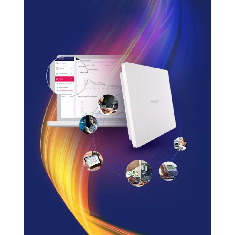 D-Link AX3000 Wi-Fi 6 dviejų juostų lauko prieigos taškas su PoE, 2,4 GHz, 5 GHz, 3000 Mbit/s