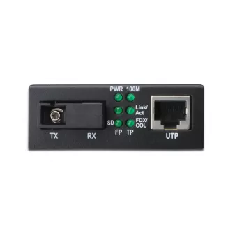 DIGITUS Media keitiklis, vienmodis, BiDi, WDM Gigabit Ethernet, Tx1310nm / Rx1550nm SC jungtis, iki 20 km