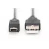 DIGITUS USB 2.0 laidas, A tipas - mini B (5 kontaktų) M/M, 1 m, juodas