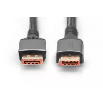 DIGITUS PREMIUM DisplayPort 2.1 jungiamasis laidas - M/M 1m 16K UHD 80G aliuminio korpusas