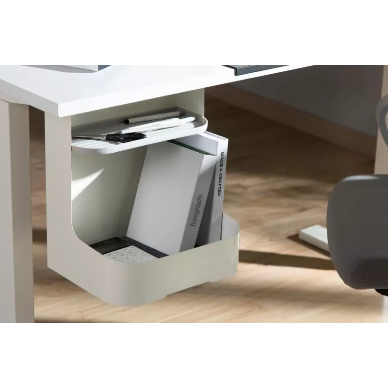 Po stalu montuojamas daiktų padėklas Digitus DA-90444 plieninis baltas 5 kg