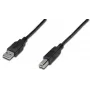 DIGITUS USB jungiamasis kabelis, tipas A - B M/M, 3 m, USB 2.0, juodas