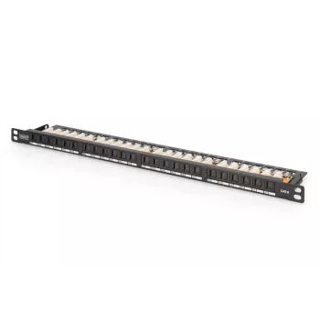 DIGITUS Patch panel CAT6 Neekranuotas 24 prievadų Su dulkėtųjų dangteliais - Juodas