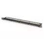 DIGITUS Patch panel CAT6 Neekranuotas 24 prievadų Su dulkėtųjų dangteliais - Juodas