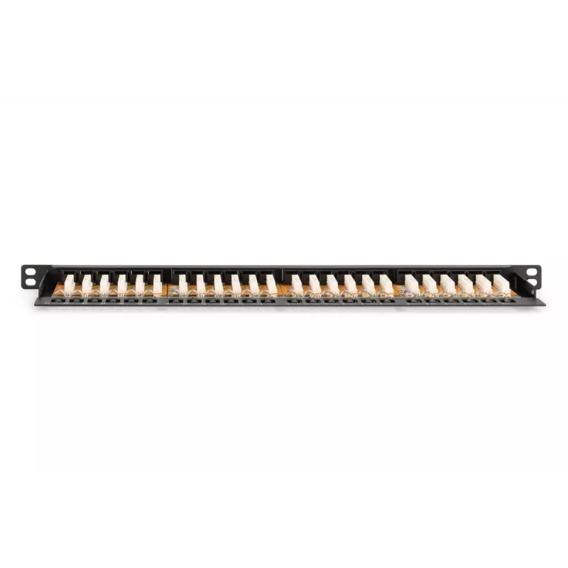 DIGITUS Patch panel CAT6 Neekranuotas 24 prievadų Su dulkėtųjų dangteliais - Juodas