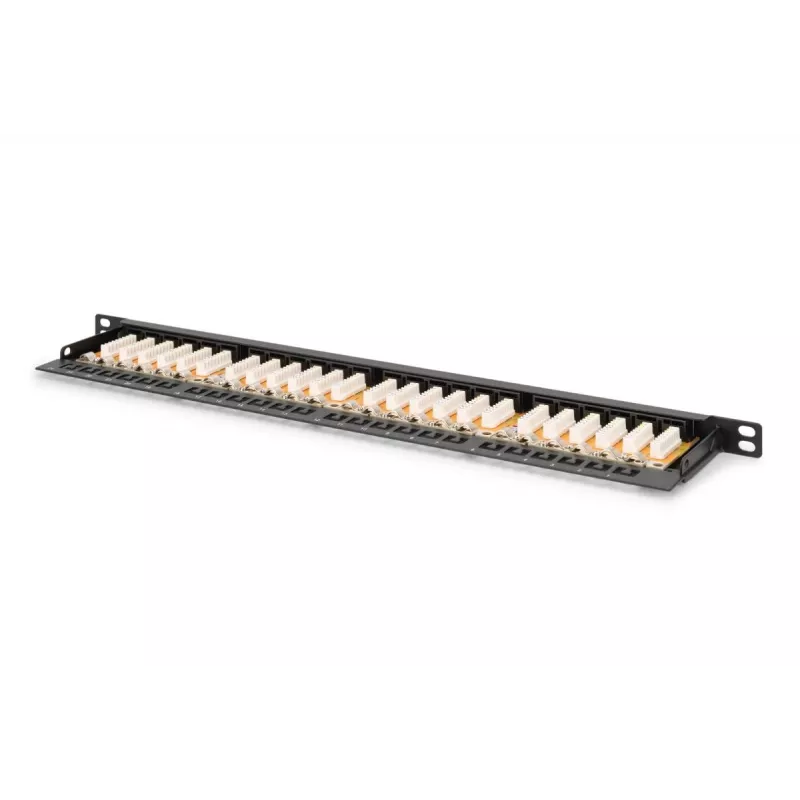 DIGITUS Patch panel CAT6 Neekranuotas 24 prievadų Su dulkėtųjų dangteliais - Juodas