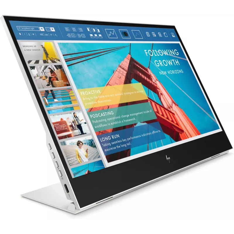 Nešiojamas monitorius HP E-Series E14 G4, 35,6 cm (14 colių), 1920 x 1080 pikselių, Full HD, LCD, 5 ms, sidabrinis