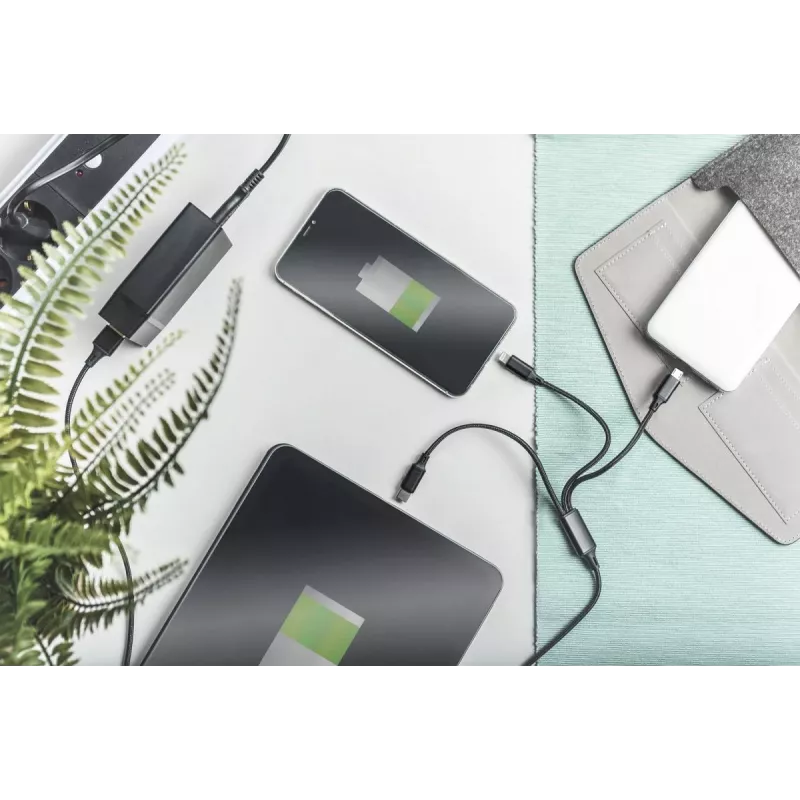 DIGITUS 3-in-1 įkrovimo laidas USB A – Lightning + micro B + Type-C 1m
