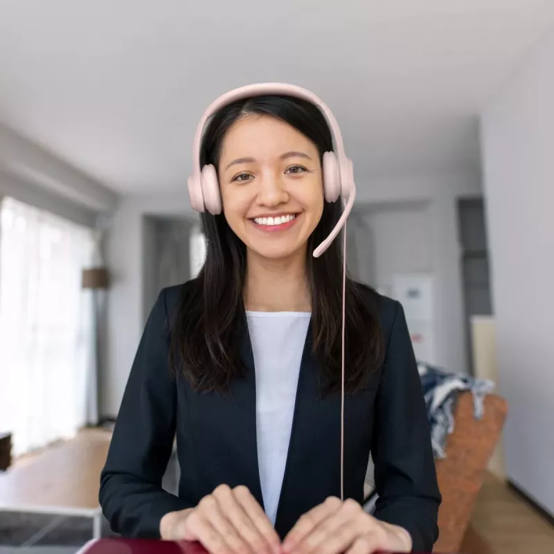 LOGITECH Ausinės H390 USB-A Rožinė