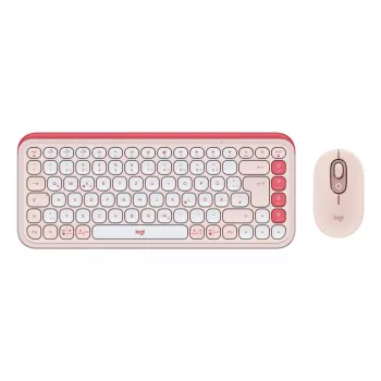 LOGITECH POP Icon Combo - Rožinė ir Balta - belaidis klaviatūros ir pelės rinkinys (QWERTZ vokiškas išdėstymas)