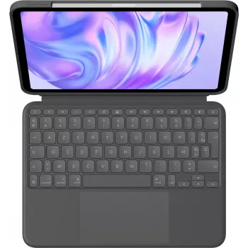 LOGITECH Combo Touch klaviatūros dėklas, skirtas iPad Pro 11 col. M4/M5, grafitas, AZERTY prancūzų