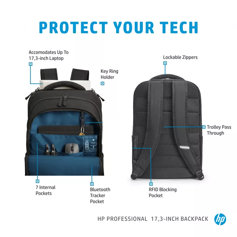HP Professional 17,3 col. kuprinė, kuprinė, 740 g