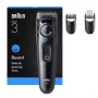 Braun BT3520 barzdos kirpimo mašinėlė, baterija, 40 nustatymų, 2 cm, juoda, mėlyna