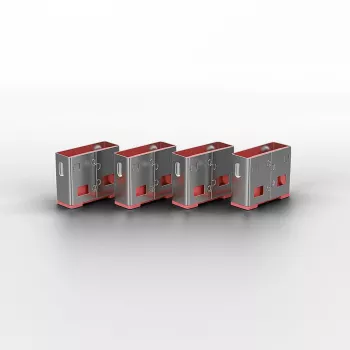 Lindy USB prievadų blokavimo kištukai (be rakto) – 10 vnt., rožiniai