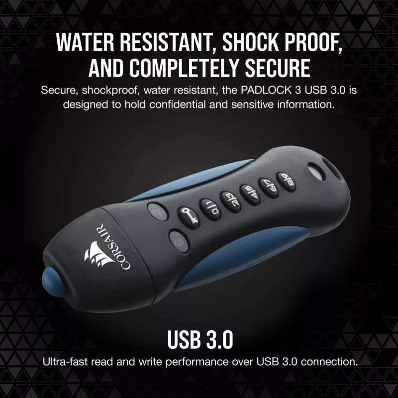 CORSAIR Flash Padlock 3 Secure 256GB USB atmintukas USB 3.0