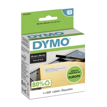 DYMO Authentic LabelWriter grąžinimo adreso etiketės | 25 mm x 54 mm | lipnios | 500 vnt. rulone Easy-Peel | LabelWriter etikečių spausdintuvams | pagaminta Europoje