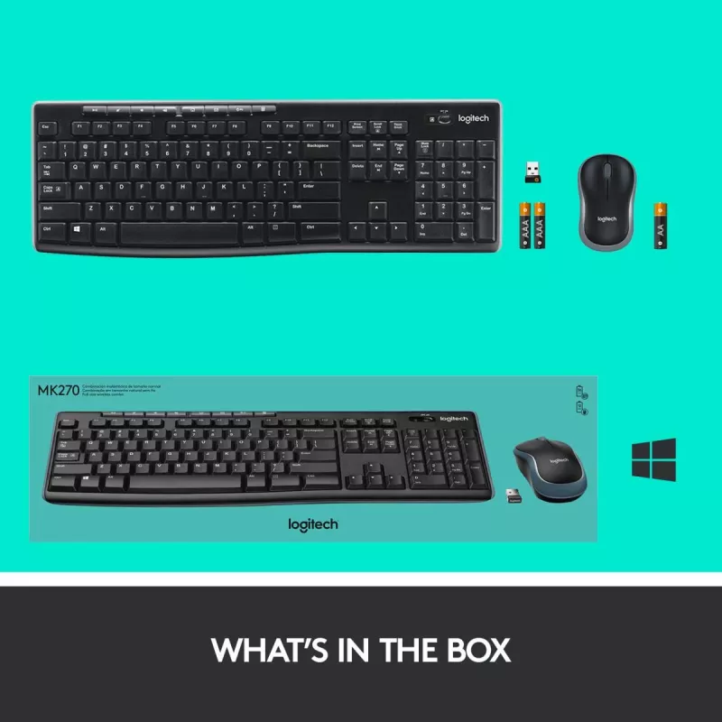 LOGITECH Wireless Desktop Mk270 - Qwertzu Swiss-Lux-lux belaidis klaviatūros ir pelės rinkinys