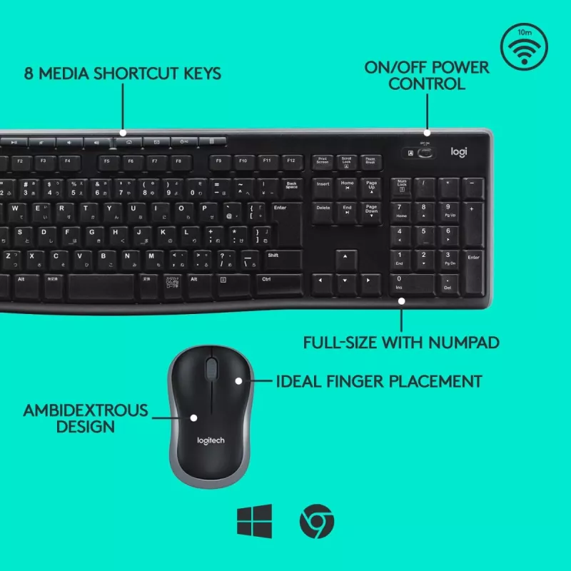 LOGITECH Wireless Desktop Mk270 - Qwertzu Swiss-Lux-lux belaidis klaviatūros ir pelės rinkinys