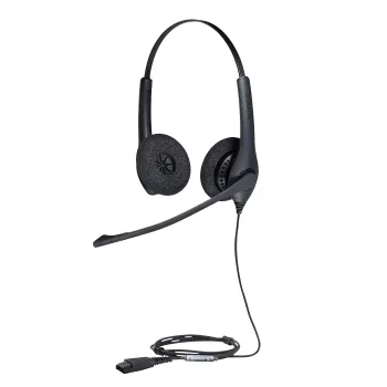Jabra BIZ 1500 Duo QD EMEA, laidinis ausinių rinkinys biurui ir skambučių centrams, 20–4500 Hz, 74 g, juodos spalvos