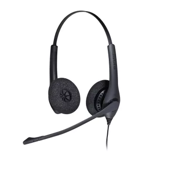 Jabra BIZ 1500 Duo QD EMEA, laidinis ausinių rinkinys biurui ir skambučių centrams, 20–4500 Hz, 74 g, juodos spalvos