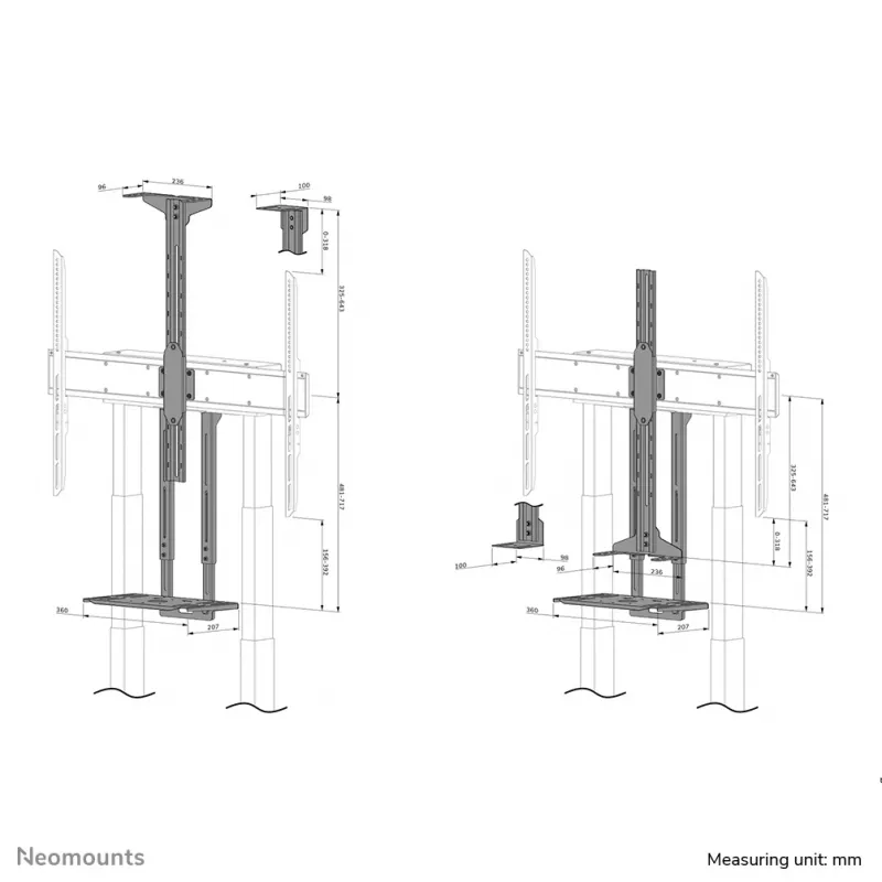 Neomounts AFL-875BL1 Vaizdo juostos ir daugialypės terpės rinkinys - universalus