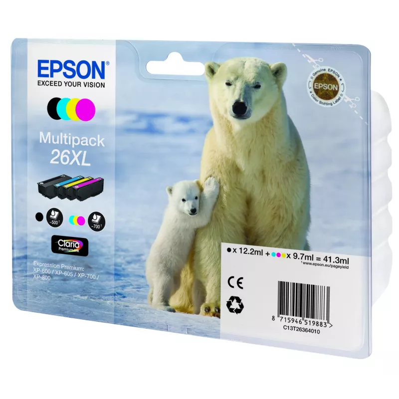 Epson Polar bear daugiapakė 4 spalvų 26XL Claria Premium rašalas