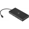 USB-C kelių prievadų stotelė HP Travel – HP 1C1Y5AA, USB-C jungtis, HDMI 2.0, VGA, 1×RJ-45, 2×USB-A 3.2 Gen1, 2×USB 2.0, MicroSD skaitytuvas, juoda