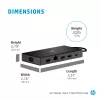 USB-C kelių prievadų stotelė HP Travel – HP 1C1Y5AA, USB-C jungtis, HDMI 2.0, VGA, 1×RJ-45, 2×USB-A 3.2 Gen1, 2×USB 2.0, MicroSD skaitytuvas, juoda