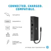 USB-C kelių prievadų stotelė HP Travel – HP 1C1Y5AA, USB-C jungtis, HDMI 2.0, VGA, 1×RJ-45, 2×USB-A 3.2 Gen1, 2×USB 2.0, MicroSD skaitytuvas, juoda