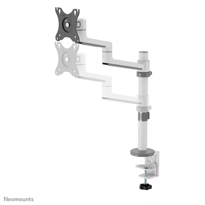 Neomounts DS60-425WH1 Monitorio laikiklis 17-27 colių - taupantis vietą, spaustuvas/įvorė, 8 kg, 43,2 cm (17 col.), 68,6 cm (27 col.), 100 x 100 mm, Baltas