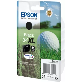 Epson 34XL DURABrite Ultra juodas rašalas (didelio našumo), 1 vnt., 1100 puslapių