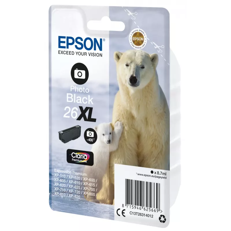 Epson Polar bear Singlepack Photo Black 26XL Claria Premium rašalas