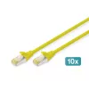 DIGITUS Patch kabelis CAT6a S/FTP 1 m geltonas 10 vnt. pakuotėje