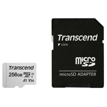 TRANSCEND Micro SDXC kortelė 300S 256GB UHS-I U3 su adapteriu