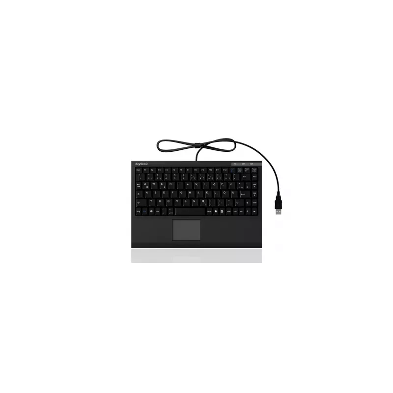 Klaviatūra KeySonic ACK-540U+ (DE) su integruota jutikline kilimėle, QWERTZ, juoda