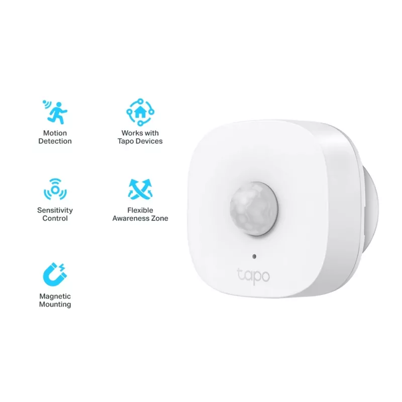 TP-Link Tapo judesio jutiklis, luboms/sienai, vidaus, baltas, 120°, belaidis, 7 m