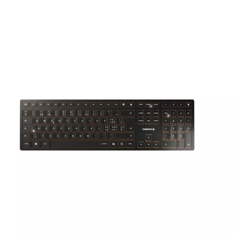 CHERRY DW 9100 SLIM belaidis klaviatūros ir pelės rinkinys, RF + Bluetooth, QWERTZ šveicariškas, juodas