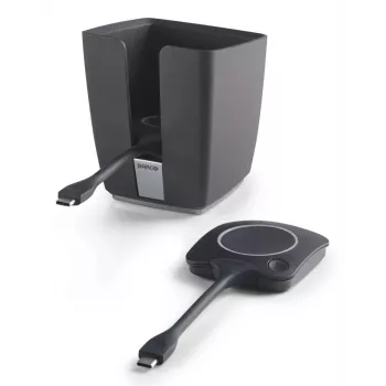 Barco ClickShare padėklas su 2 USB-C mygtukais, juoda spalva, laidinis, stalo jungtis